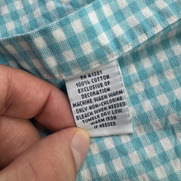 Ralph Lauren Shirt Mens XL Blue White Check Button Down Long Sleeve Flesh Pony - Picture 11 of 11